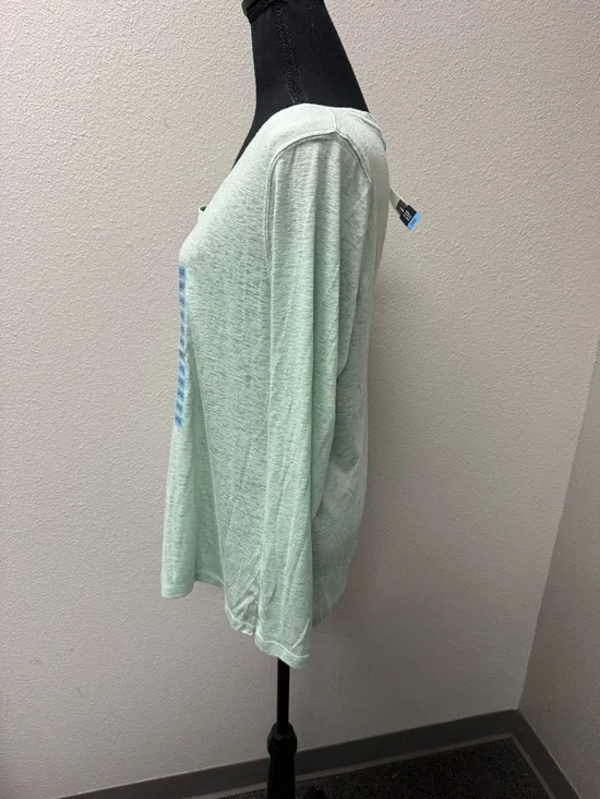 NWT GAP Mint Green Long Sleeve Tee Lightweight Soft Casual Basic Top Large - Picture 4 of 10